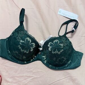 Victoria's Secret Dark Green Lace Bra